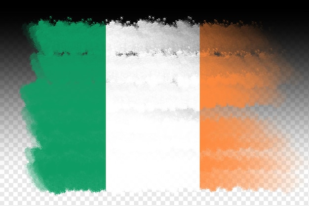 plantilla de diseño de la bandera de Irlanda trazo de pincel bandera de Irlanda diseño transparente archivo psd