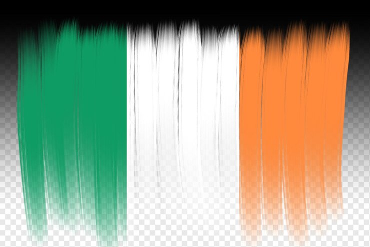 PSD plantilla de diseño de la bandera de irlanda trazo de pincel bandera de irlanda diseño transparente archivo psd
