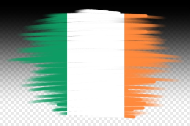 plantilla de diseño de la bandera de Irlanda trazo de pincel bandera de Irlanda diseño transparente archivo psd
