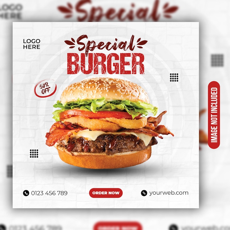 PSD plantilla de diseño de banner de anuncios promocionales de comida de restaurante psd premium psd premium
