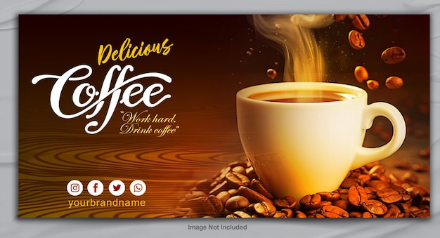 PSD plantilla de diseño de banner de café