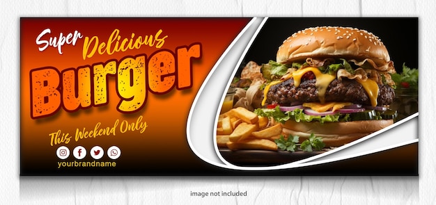 PSD plantilla de diseño de banner de comida de hamburguesa