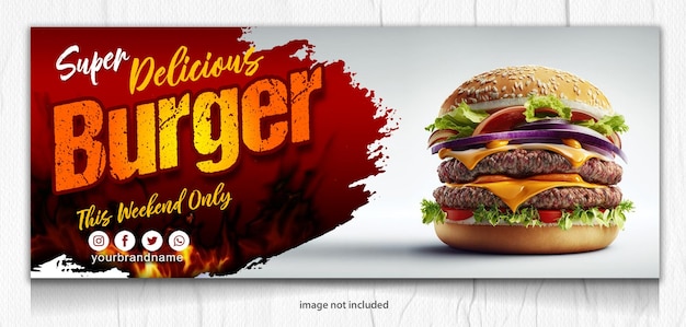 Plantilla de diseño de banner de comida de hamburguesa