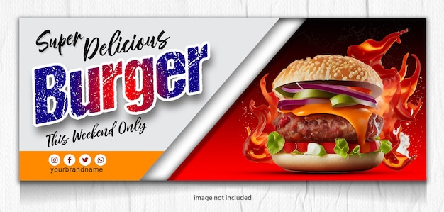 PSD plantilla de diseño de banner de comida de hamburguesa