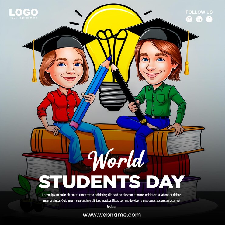 PSD plantilla de diseño de banner del día mundial de los estudiantes