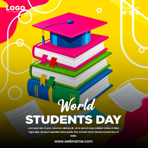 plantilla de diseño de banner del Día Mundial de los Estudiantes