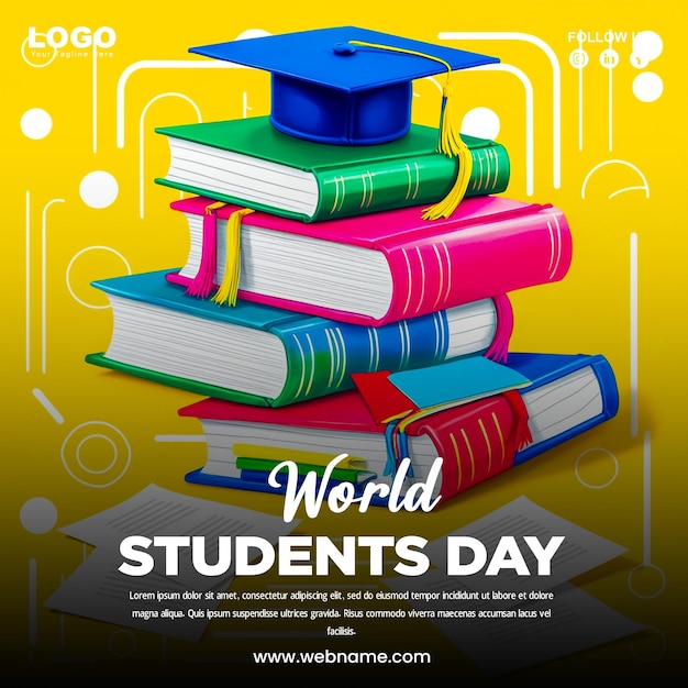 plantilla de diseño de banner del Día Mundial de los Estudiantes
