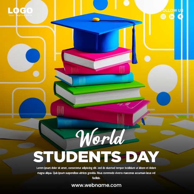 plantilla de diseño de banner del Día Mundial de los Estudiantes