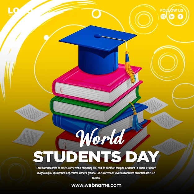 plantilla de diseño de banner del Día Mundial de los Estudiantes