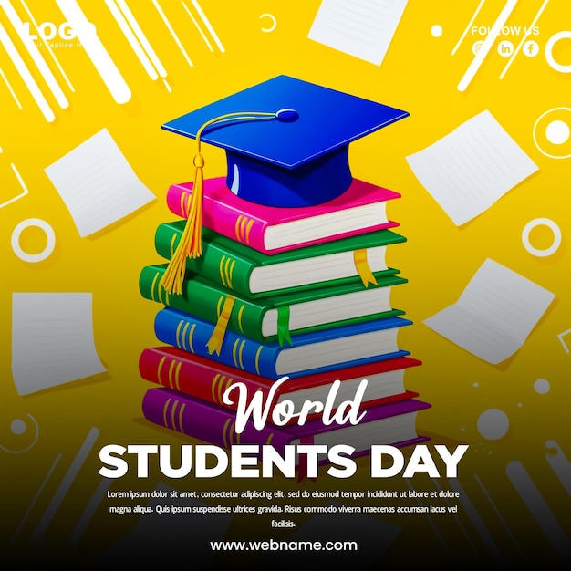 plantilla de diseño de banner del Día Mundial de los Estudiantes