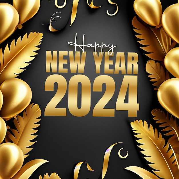 Plantilla de diseño de banner con efecto de texto dorado psd feliz año nuevo 2023