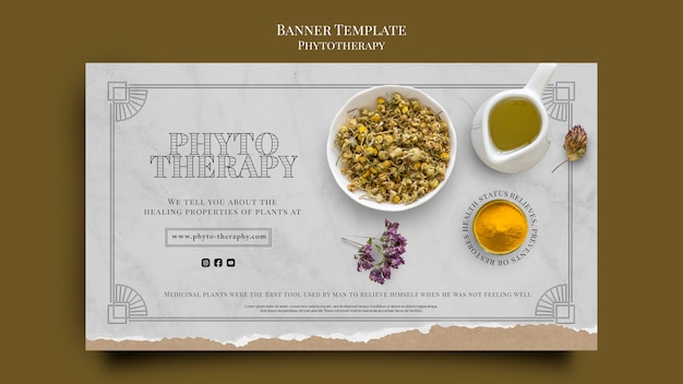 Plantilla de diseño de banner de fitoterapia