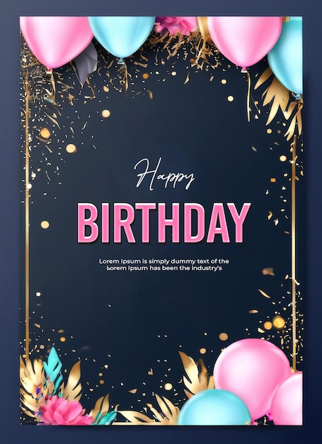 plantilla de diseño de banner de fondo de cumpleaños de Psd