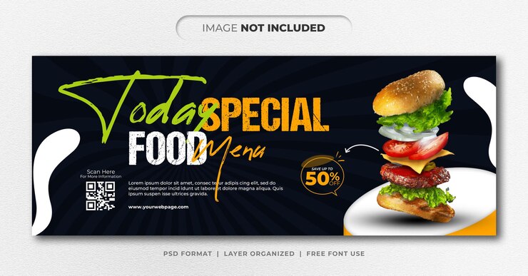 PSD plantilla de diseño de banner de menú de comida