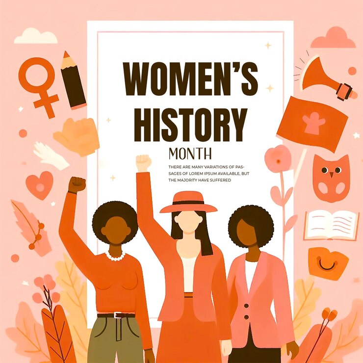 PSD plantilla de diseño de banner del mes de la historia de la mujer