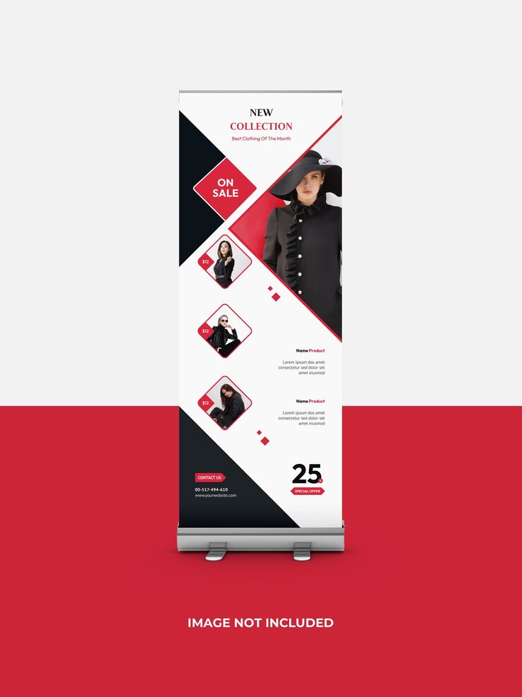 PSD plantilla de diseño de banner de moda enrollable