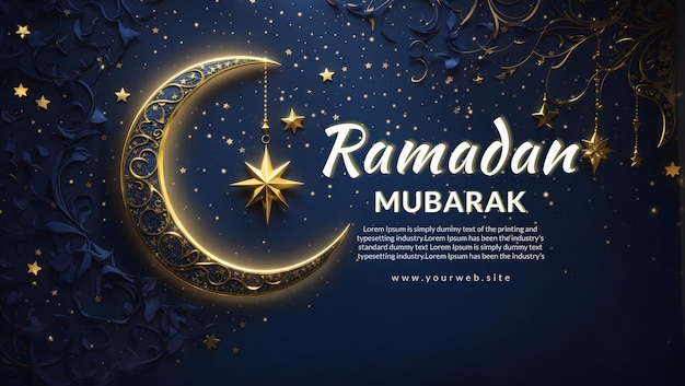 PSD plantilla de diseño de banner de ramadán mubarak psd