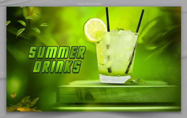 plantilla de diseño de banner de las redes sociales de bebidas