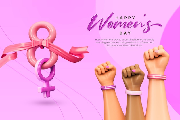Plantilla de diseño de banner de redes sociales de feliz día de la mujer