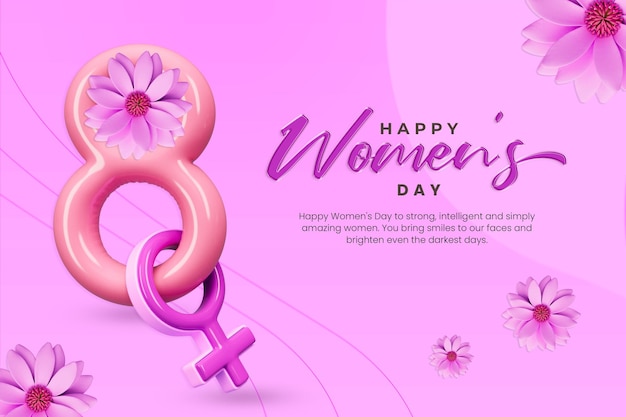 PSD plantilla de diseño de banner de redes sociales de feliz día de la mujer