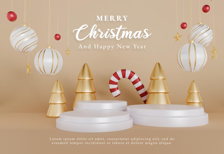 PSD plantilla de diseño de banner de redes sociales de navidad feliz renderizada en 3d