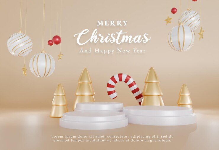 PSD plantilla de diseño de banner de redes sociales de navidad feliz renderizada en 3d