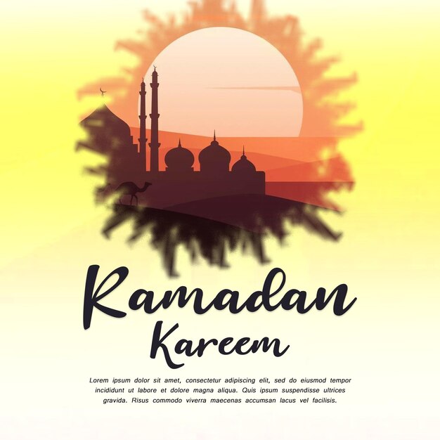 Plantilla de diseño de banner de las redes sociales de ramadan kareem