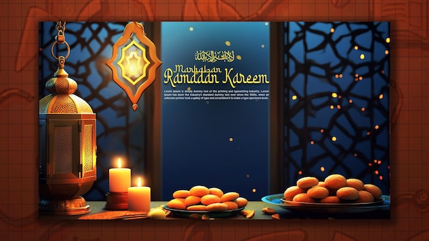 PSD plantilla de diseño de banner de redes sociales religiosas del festival islámico tradicional ramadán kareem