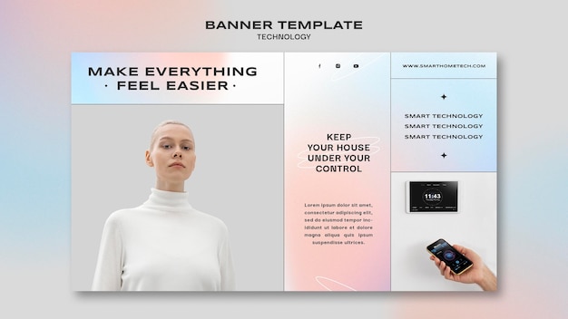PSD plantilla de diseño de banner de tecnología