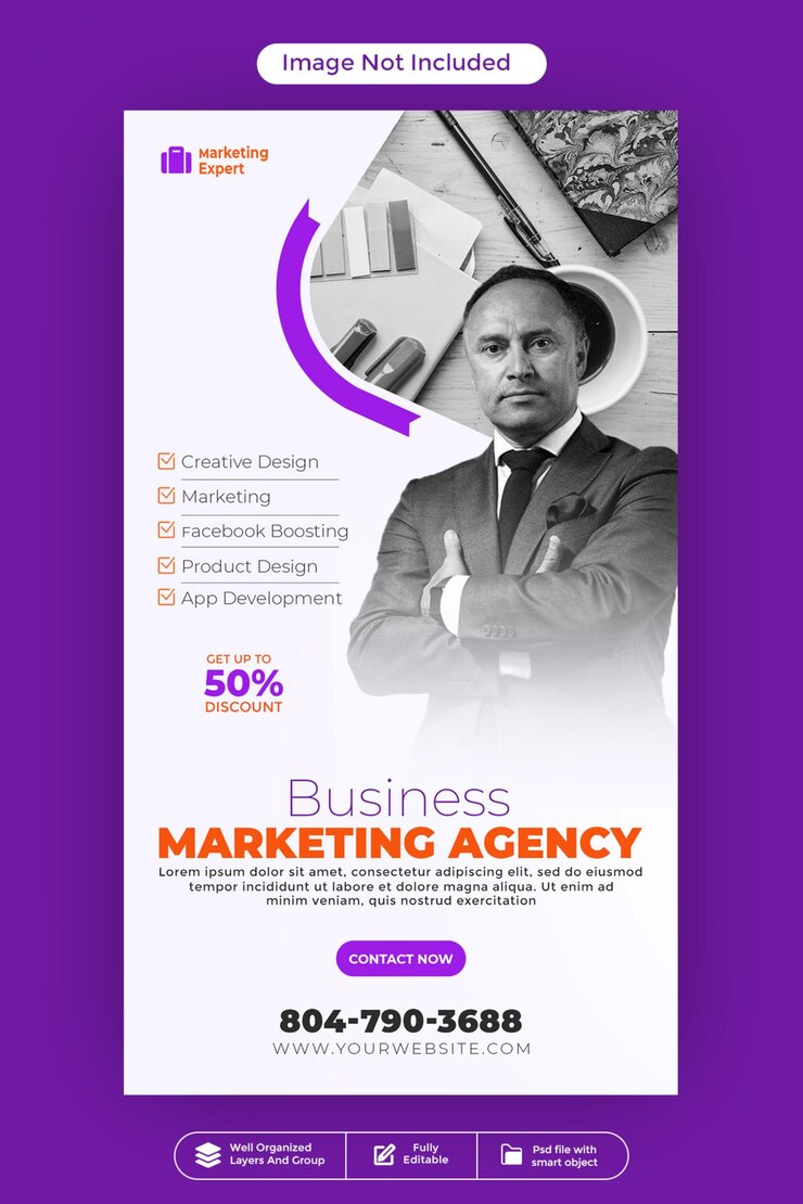 PSD plantilla de diseño de banner web de marketing digital