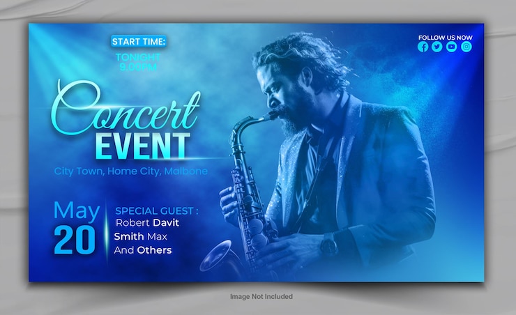 PSD plantilla de diseño de banners de eventos musicales