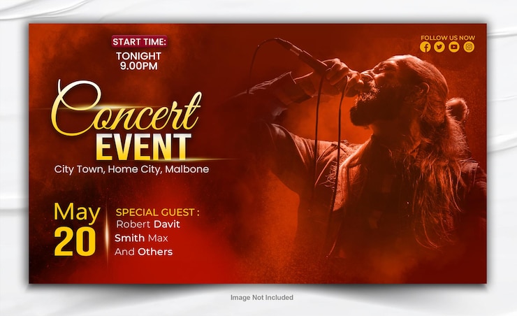 PSD plantilla de diseño de banners de eventos musicales