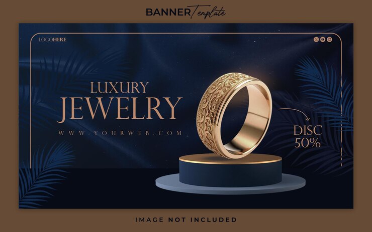 PSD plantilla de diseño de banners de redes sociales de joyas de anillo de oro