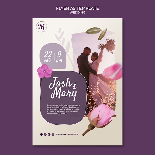 PSD plantilla de diseño de boda