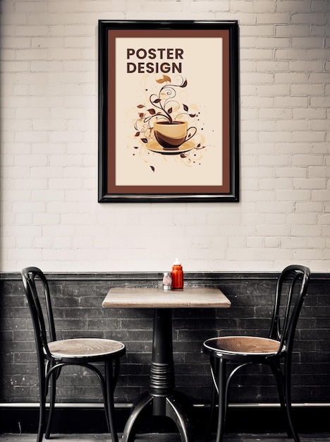 PSD plantilla de diseño de cartel de café de restaurante de maqueta psd
