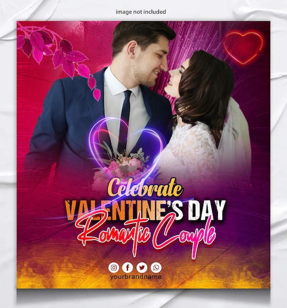 PSD plantilla de diseño de cartel del día de san valentín de vector libre