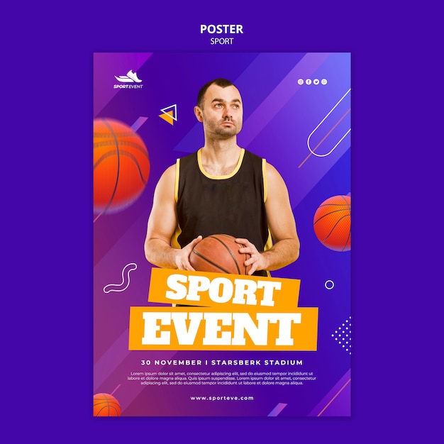 Plantilla de diseño de cartel de evento deportivo