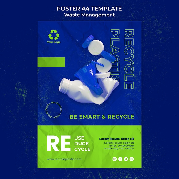 PSD plantilla de diseño de cartel de gestión de residuos