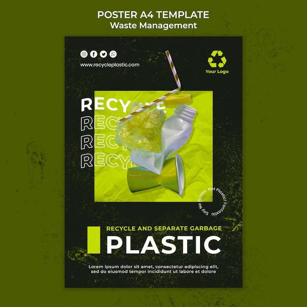 PSD plantilla de diseño de cartel de gestión de residuos
