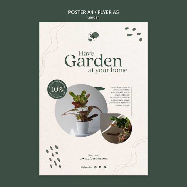 PSD plantilla de diseño de cartel de jardinería