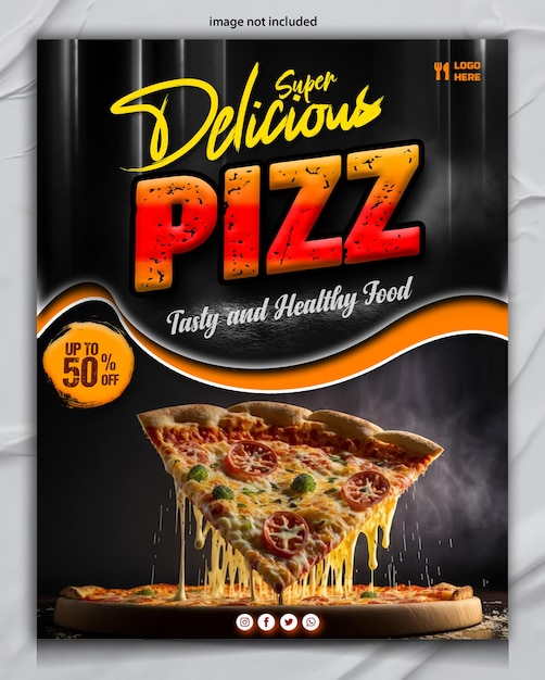 PSD plantilla de diseño de carteles de comida de pizza