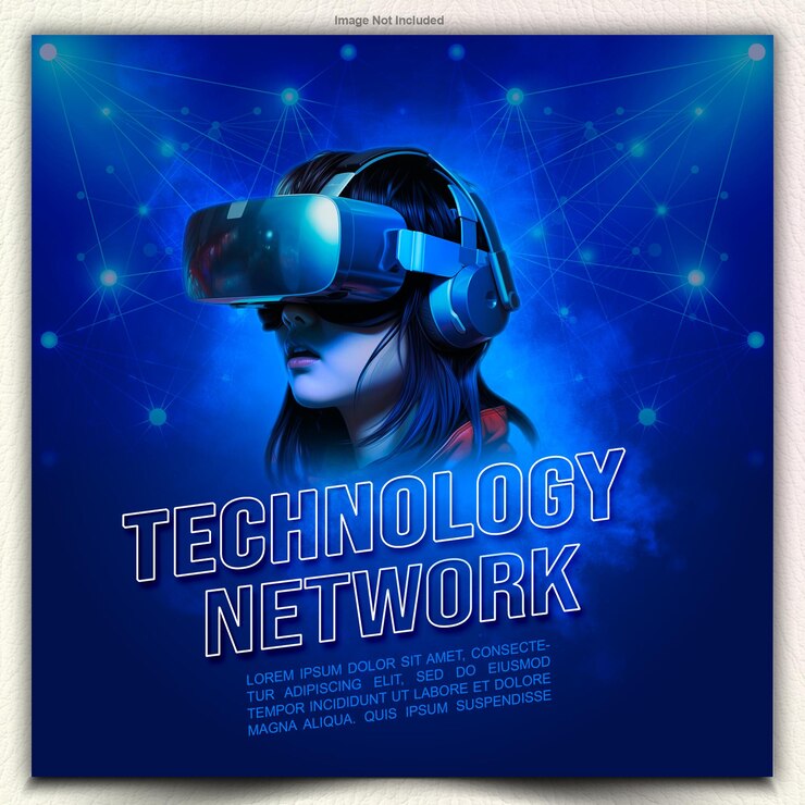 PSD plantilla de diseño de carteles de tecnología y red