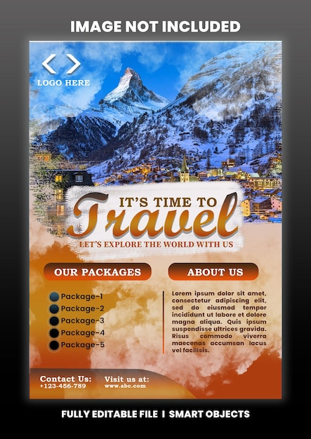 PSD plantilla de diseño de carteles de viaje