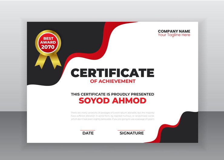 plantilla de diseño de certificado creativo