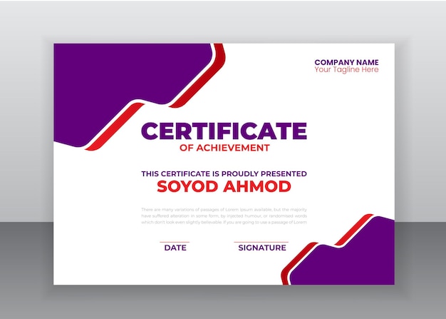 plantilla de diseño de certificados de lujo