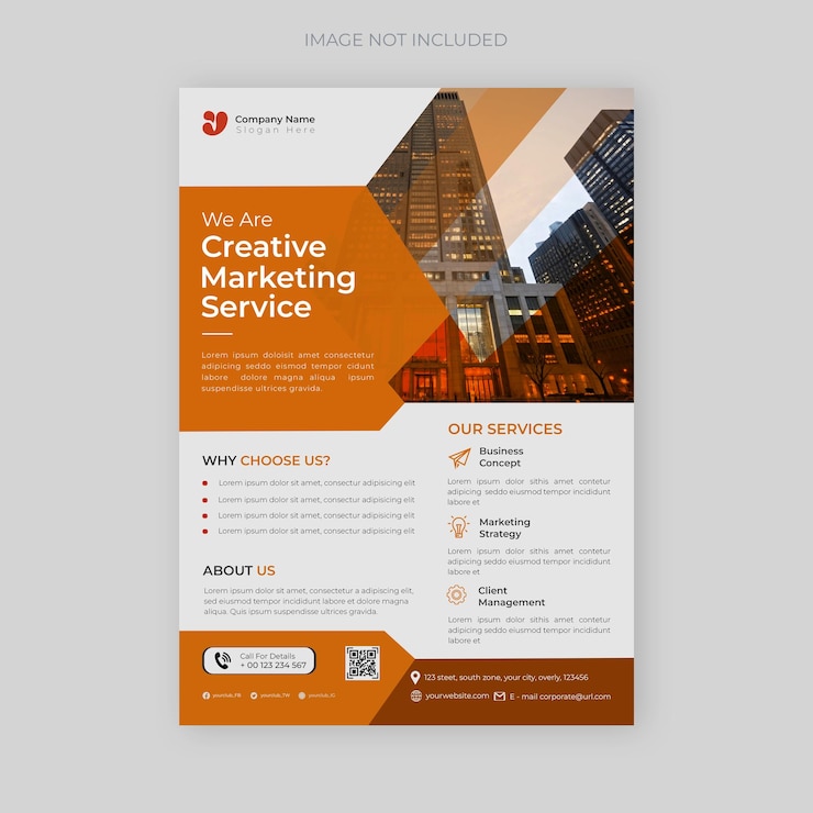 PSD plantilla de diseño creativo de folletos o carteles para empresas