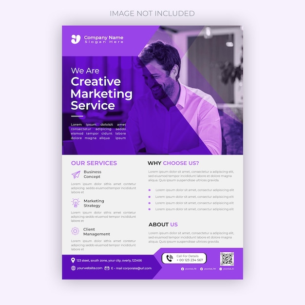plantilla de diseño creativo de folletos o carteles para empresas