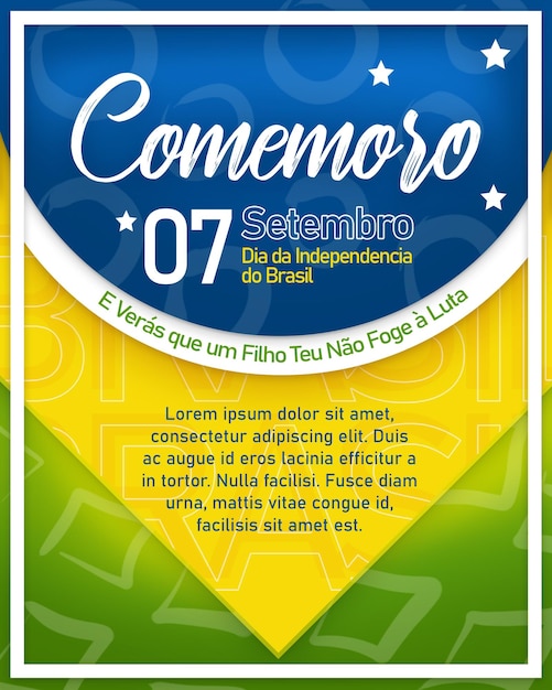Plantilla de diseño del día de la independencia de brasil para feed de redes sociales