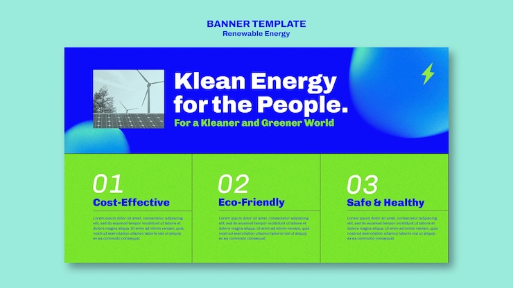 PSD plantilla de diseño de energía renovable de gradiente