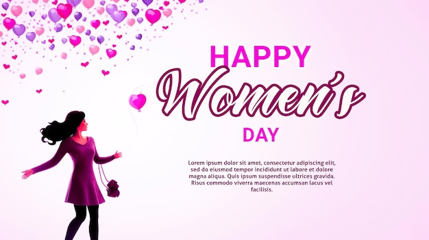 Plantilla de diseño de feliz día de la mujer 8 de marzo